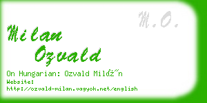 milan ozvald business card